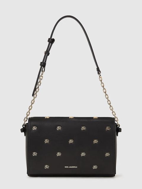 Karl Lagerfeld torebka skórzana K/AUTOGRAPH kolor czarny A4W30109 - zdjęcie produktu nr 1