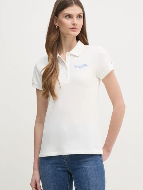 Tommy Hilfiger polo damski kolor biały WW0WW45429
