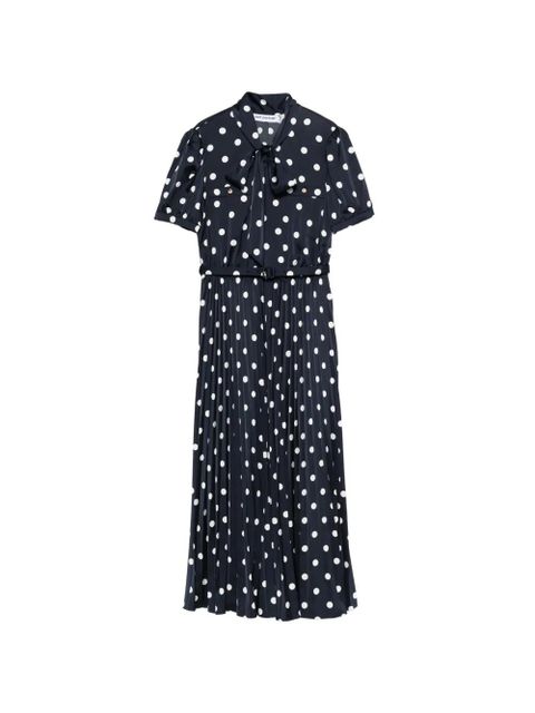 Self-Portrait polka dot pleated midi dress - Blue - zdjęcie produktu nr 1