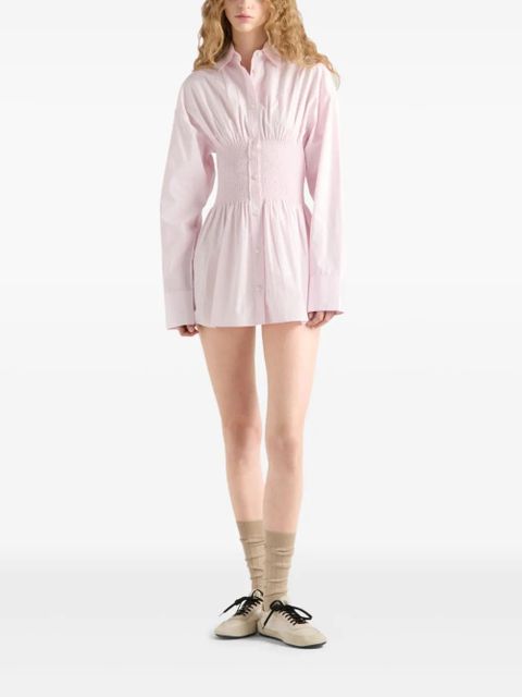 Prada smocked-waist poplin shirt - Pink - zdjęcie produktu nr 2