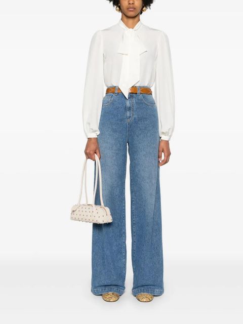 ETRO pussy-bow silk shirt - White