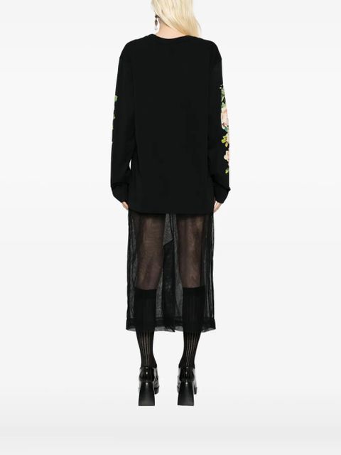 Simone Rocha floral-print T-shirt - Black - zdjęcie produktu nr 2