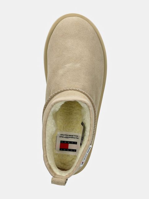 Tommy Jeans śniegowce zamszowe TJW SUEDE FLATFORM BOOT WL