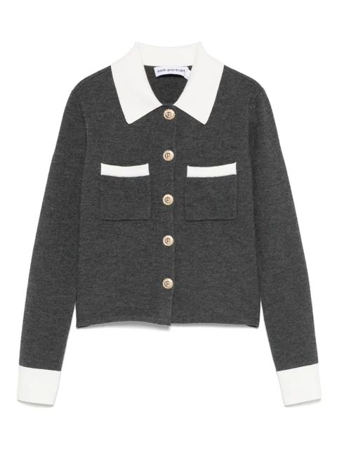 Self-Portrait cashmere-blend cardigan - Grey - zdjęcie produktu nr 1