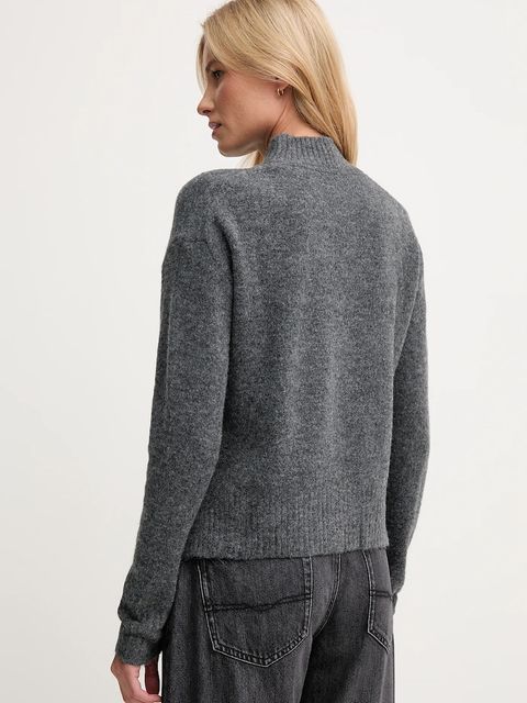 Pepe Jeans sweter z domieszką wełny damski kolor szary z półgolfem PL7000032 - zdjęcie produktu nr 2