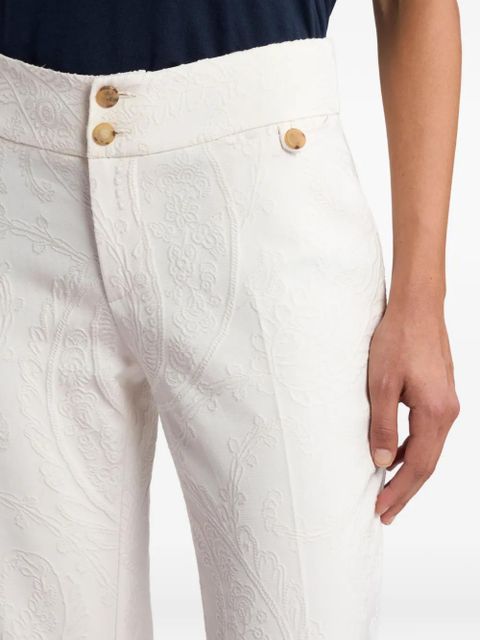 ETRO jacquard flared trousers - White