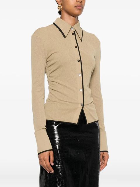 Nanushka button-fastening polo top - Neutrals