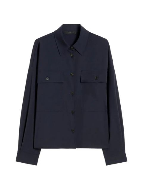 Weekend Max Mara WKDvenaco buttoned pocket overshirt - Blue - zdjęcie produktu nr 1