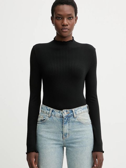 Marc O'Polo longsleeve kolor czarny z półgolfem 5000007536 - zdjęcie produktu nr 1