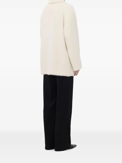 LouLou de Saison Jakob spread-collar alpaca coat - White