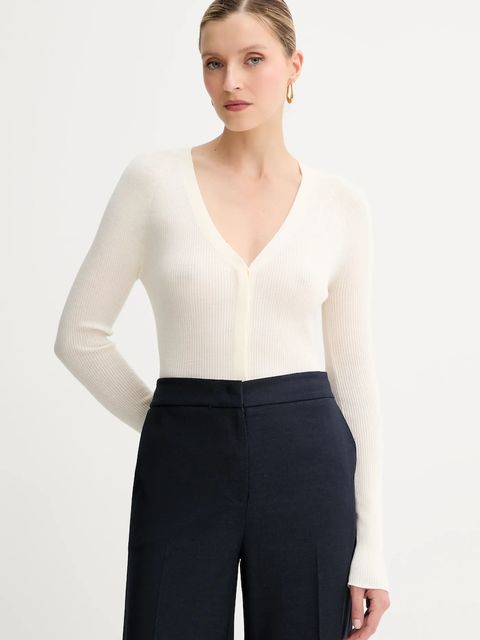 BOSS kardigan wełniany damski kolor biały lekki 50544904 - zdjęcie produktu nr 1