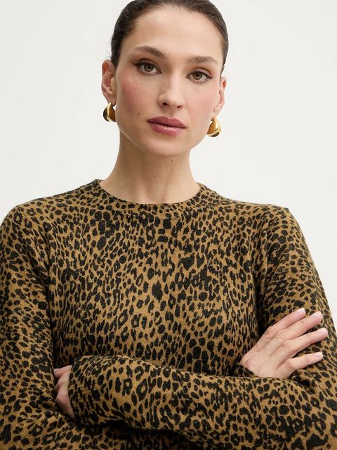 Morgan sukienka z domieszką wełny kolor zielony mini dopasowana RMBEO