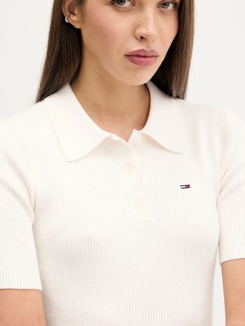 Tommy Jeans sukienka kolor beżowy mini rozkloszowana DW0DW21471