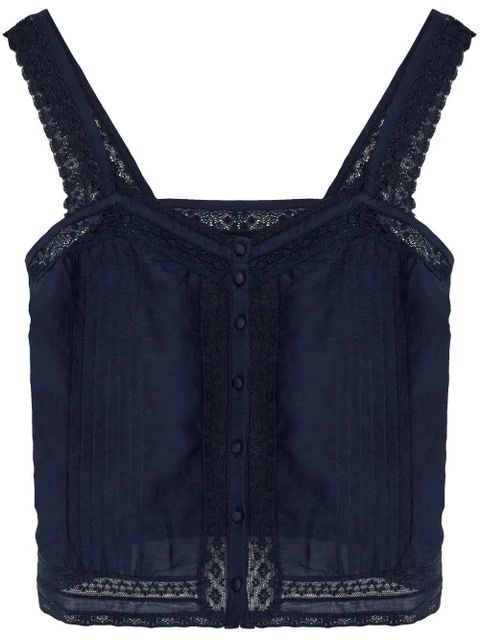 Zadig&Voltaire lace-trimmed tank top - Blue - zdjęcie produktu nr 1