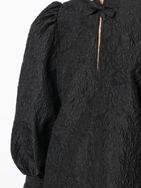 GANNI jacquard organza mini-dress - Black