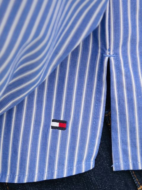 Tommy Hilfiger bluzka bawełniana damska kolor niebieski gładka WW0WW44059