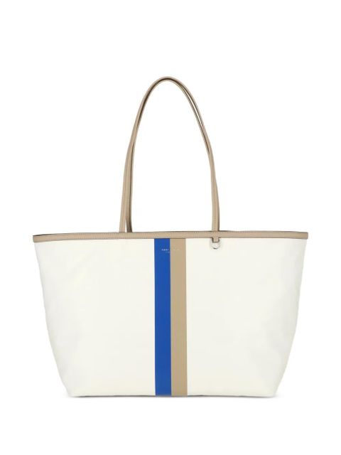Tory Burch striped logo-print tote bag - White - zdjęcie produktu nr 1