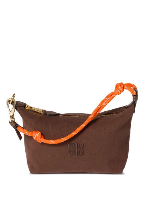 Miu Miu mini Gabardine logo zip bag - Brown - zdjęcie produktu nr 1