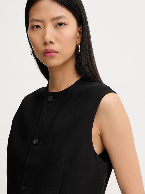 G-Star kamizelka kolor czarny jednorzędowa D27333-E276