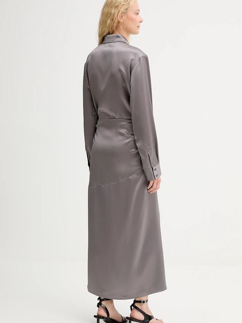 ISABELLE BLANCHE sukienka kolor szary maxi prosta IS25FW-A101-T008