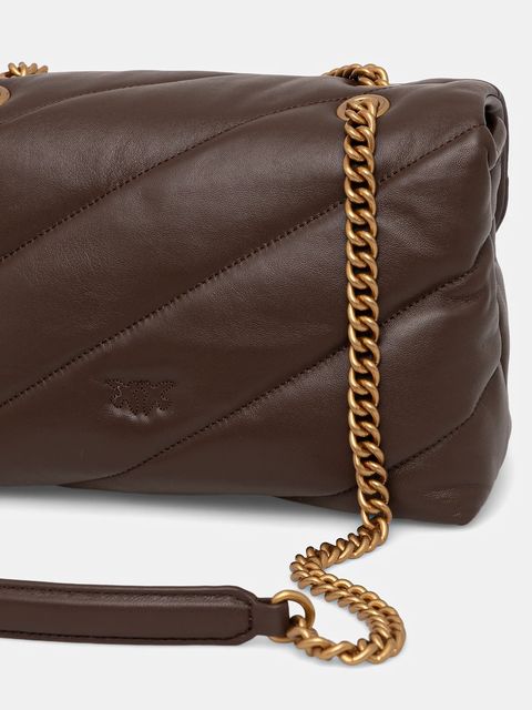 Pinko torebka skórzana kolor brązowy 100038 A0F2