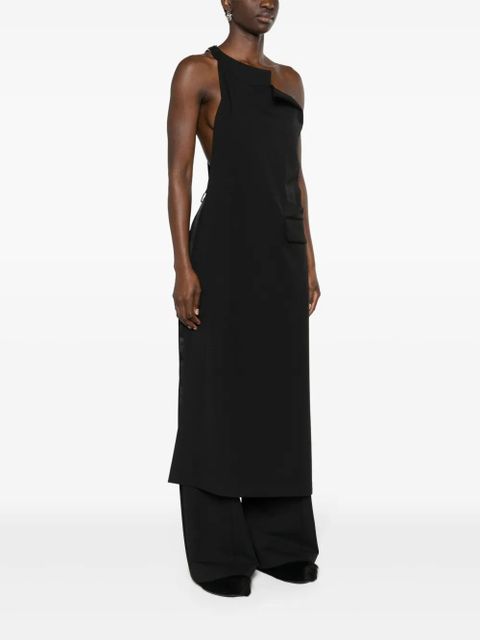 MM6 Maison Margiela asymmetric-neck twill top - Black