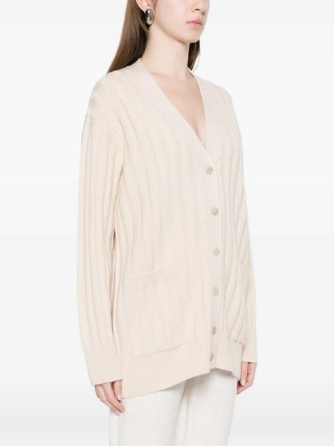 FENDI ribbed pocket cardigan - Neutrals