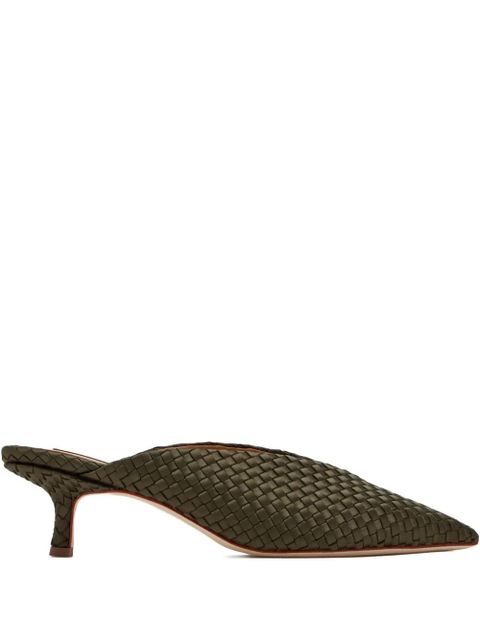NAGHEDI Strada woven kitten-heel mules - Green - zdjęcie produktu nr 1