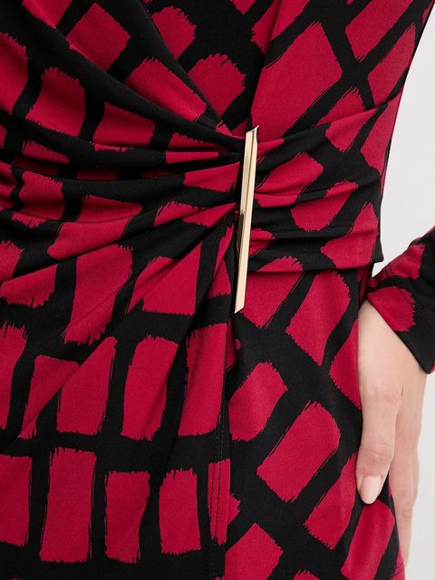 Joseph Ribkoff bluzka damska kolor bordowy wzorzysta 253139