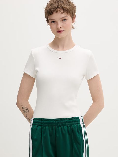 Tommy Jeans t-shirt basic damski bawełniany z elastanem 2-pack - zdjęcie produktu nr 2