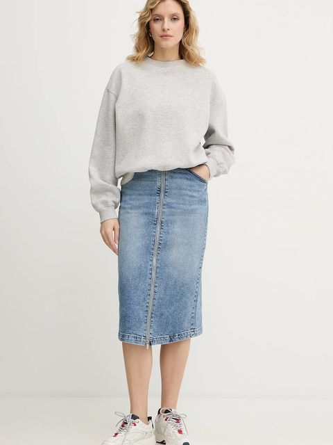 Calvin Klein Jeans spódnica jeansowa kolor niebieski mini prosta LV047E710G - zdjęcie produktu nr 2