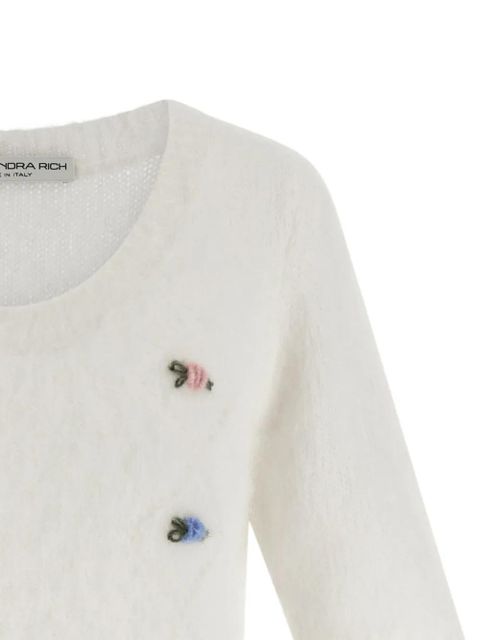 Alessandra Rich embroidered sweater - White