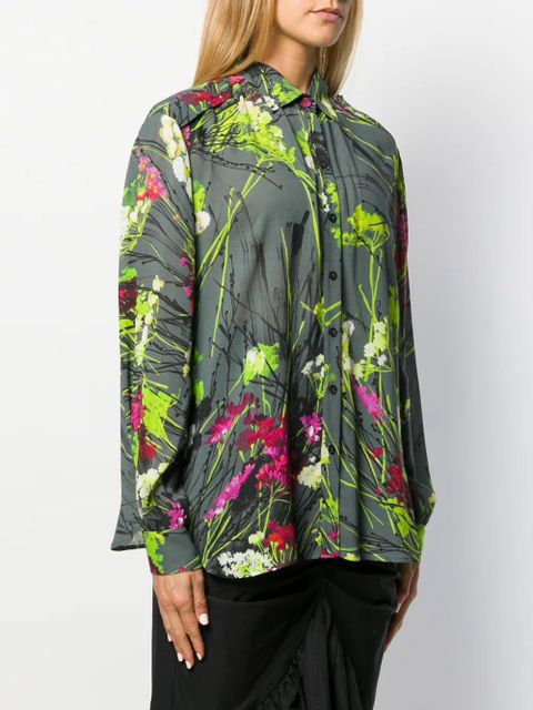 Blumarine floral print shirt - Grey