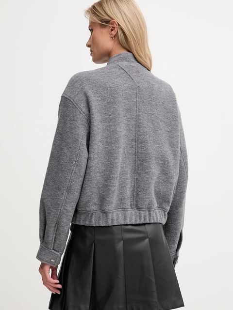 Tommy Hilfiger kurtka z dodatkiem wełny kolor szary przejściowa WW0WW45724