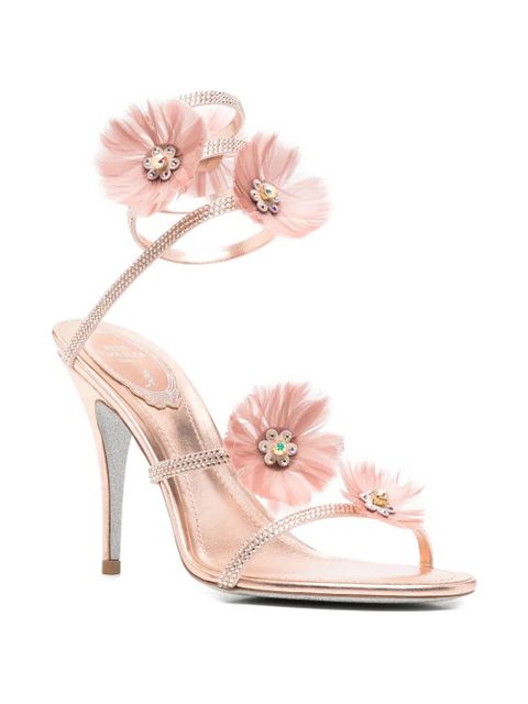 René Caovilla Jolenefloral-embellished sandals - Pink - zdjęcie produktu nr 2