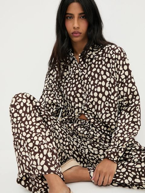 Answear.LAB spodnie damskie kolor brązowy szerokie high waist