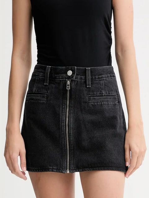 Levi's spódnica jeansowa kolor czarny mini ołówkowa 003RP