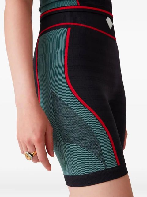 Casablanca ribbed panelled cycling shorts - Black