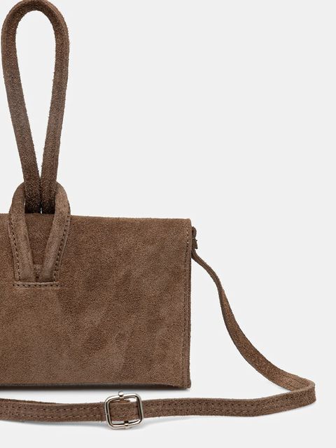 Answear.LAB kopertówka zamszowa kolor beżowy