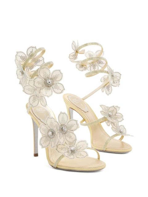 René Caovilla floral-embellished spiral sandals - Neutrals - zdjęcie produktu nr 2