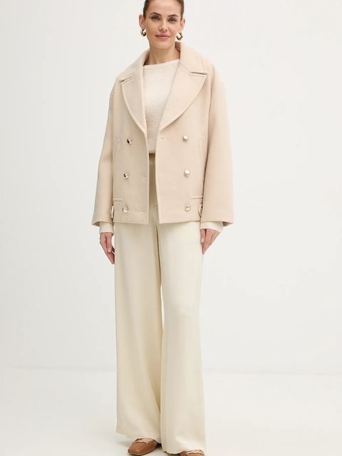 Morgan płaszcz z dodatkiem wełny kolor beżowy GMOON