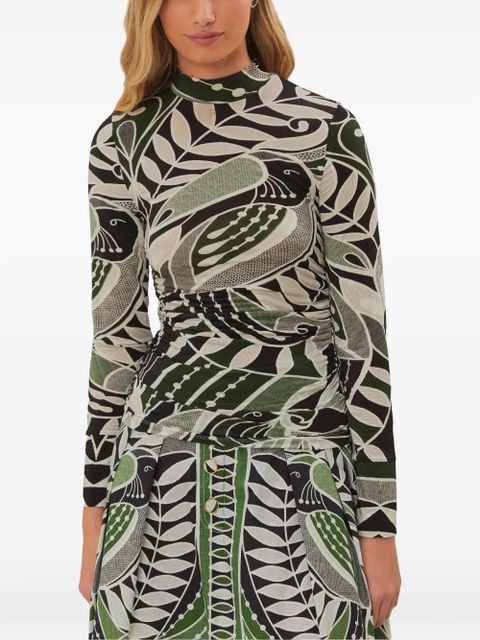 FARM Rio Black Lace Nature Jersey high-neck top - zdjęcie produktu nr 1