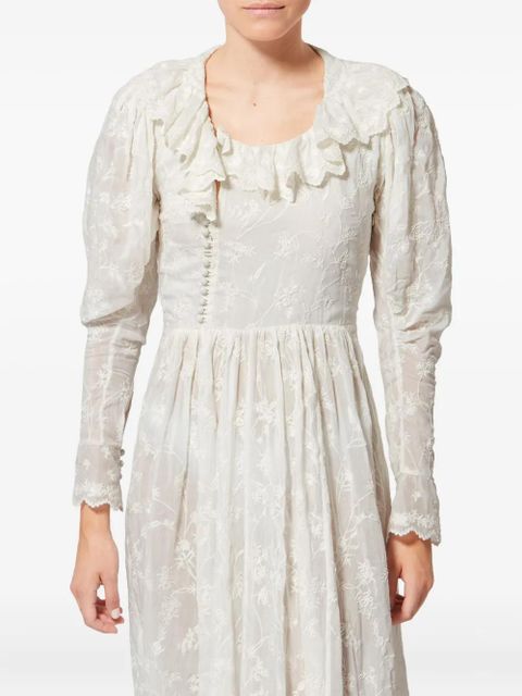 ISABEL MARANT Zoen ruffled collar dress - White