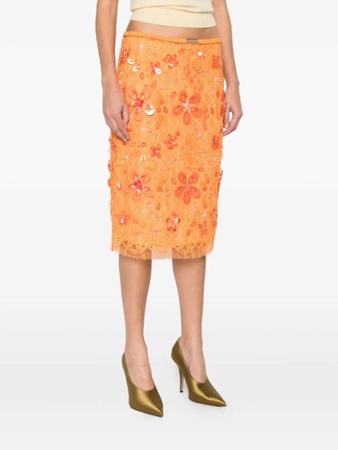 Gucci sequin-embellished midi skirt - Orange