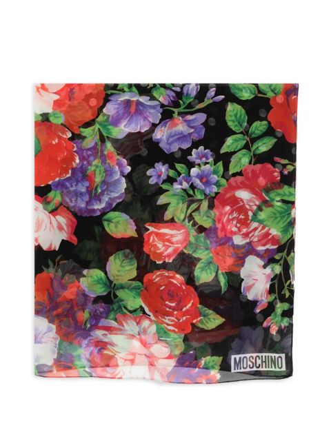 Moschino floral-print silk scarf - Black - zdjęcie produktu nr 1