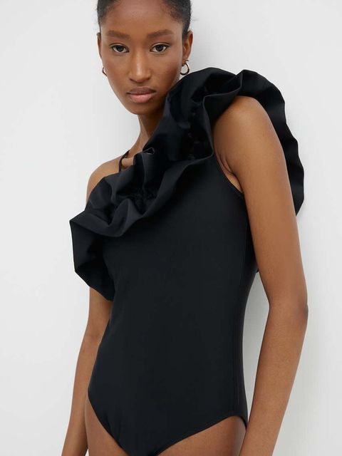 Answear.LAB jednoczęściowy strój kąpielowy kolor czarny lekko usztywniona miseczka