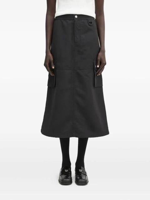 Carhartt WIP logo-patch A-line midi skirt - Black