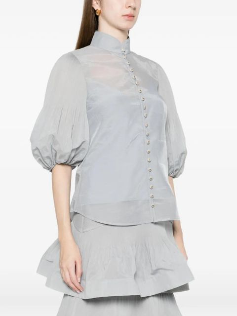 ZIMMERMANN button bishop-sleeved blouse - Blue