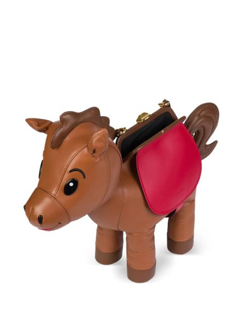 Moschino horse-shape sheepskin shoulder bag - Brown