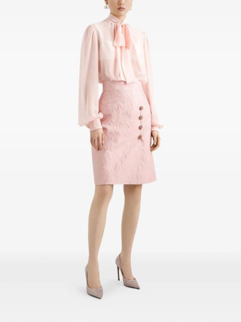 Dolce & Gabbana jacquard button-embellished skirt - Pink